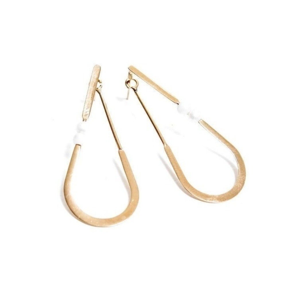 Vintage Long‎ Gold Filled Tear Shaped Earrings